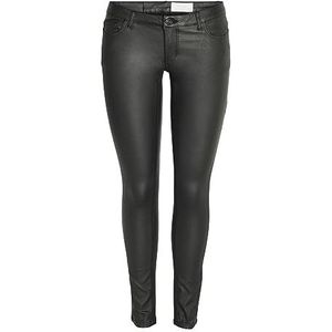 NMALLIE LW SKINNY COATED BLACK PANT NOOS, zwart, 34 NL/S/L