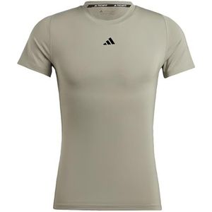 adidas Heren Techfit Training Tee, silver pebble, S Short