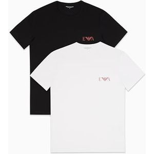 EMPORIO ARMANI T-shirt voor heren, Wit/Zwart, S