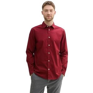TOM TAILOR heren overhemd, 13721, bordeauxrood, XXL