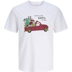 JACK & JONES Jjnoel Xmas Tee Ss Crew Neck Jnr voor heren, wit, 128