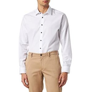 Seidensticker Men's Shaped Fit shirt met lange mouwen, wit, 46, wit, 46