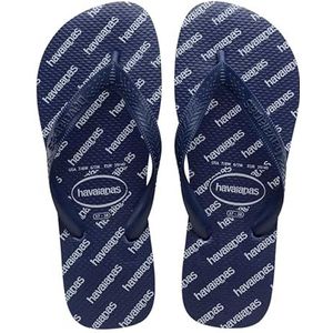 Havaianas Unisex Top Logomania Essential Flip-Flop, Marineblauw, 3.5/4 UK, Donkerblauw, 3.5/4 UK