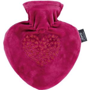 fashy Hartwarmwaterkruik met overtrek en borduurwerk, roze, 0,7 l