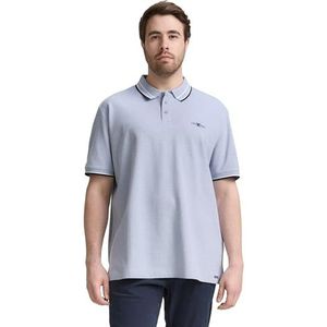 TOM TAILOR Plussize Poloshirt voor heren, 37680 - Dove Blue White Two Tone Pique, 4XL