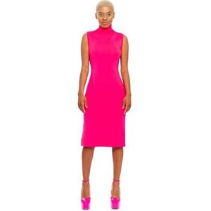 CHAOUICHE Casual gebreide jurk, fluorescerend roze, maat M voor dames, Fluorescerend roze, M