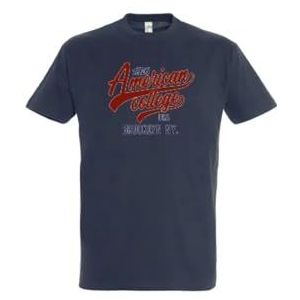 AMERICAN COLLEGE USA T-shirts met korte mouwen voor kinderen, uniseks, Blauw, 8 jaar