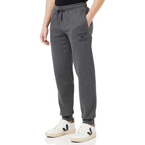 Emporio Armani Iconic Terry Sweatpants voor heren, zwart gemêleerd grijs, L
