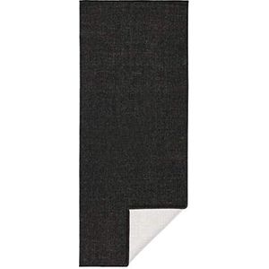 bougari Binnen en buiten omkeerbaar tapijt Miami zwart crème, 80x250 cm