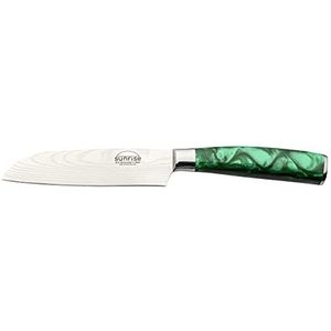 Rockingham Forge Sunrise Collection 5"" Santoku mes, roestvrij staal met hars handvat, smaragdgroen