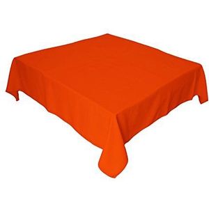 LA Linen Vierkant tafelkleed van polyester/popeline, polyester, oranje, 132 x 132 x 0,04 cm