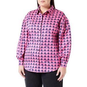 Love Moschino Dames met Puffy shirt met lange mouwen, Blue Fuchsia, 44, blauw Fuchsia, 44