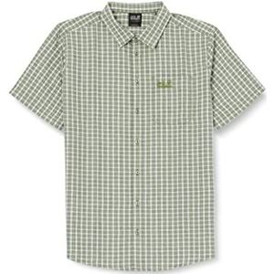 Jack Wolfskin T-shirt voor heren, goudkleurig, groen (Greenwood Checks), 3XL
