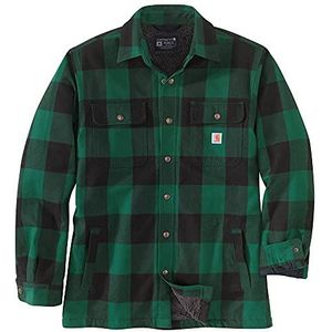 Carhartt Heren Workwear Relaxed Fit Flanel Sherpa Lind Snap Fornt Plaid Shirt, North Woods, XL