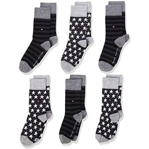 Tommy Hilfiger Klassieke sokken (verpakking van 6 stuks) uniseks, Zwart, 35-38
