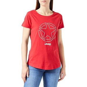 Jeep T-shirt dames, Flame Red/Birch W, L