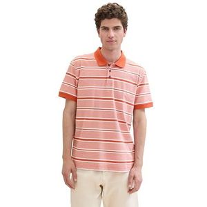 TOM TAILOR Poloshirt voor heren, 35608 - Marocco Orange Two Tone, S
