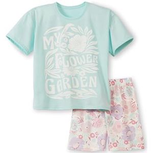 CALIDA Kids Flowers korte pyjama voor meisjes, Pastel Blauw, 164/170 cm