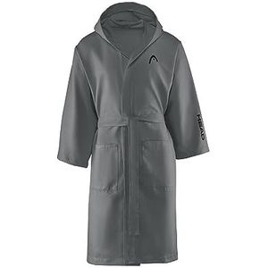 HEAD Active Badjas voor dames en heren, met capuchon en zakken, lichte microvezel badjas, sneldrogend, badjas voor dames en heren, zacht, absorberend, ruimtebesparend, maat S, Night Shade Grey, Night