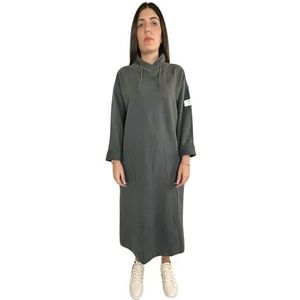 ECOALF Irecaalf damesjurk, van gerecycled biologisch katoen, lange mouwen, ademend en comfortabel, lange jurk, lange jurk, maat XL, asfalt, Asfalt, XL