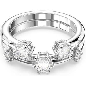 Swarovski Constella Ring, Set (2), Ronde Slijpvorm, Wit, Rodium Toplaag
