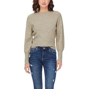 ONLY Dames ONLALEXIS L/S Bead KNT Pullover Sweater, Pumice Stone/Detail:W. Melange, L (Pack van 3)