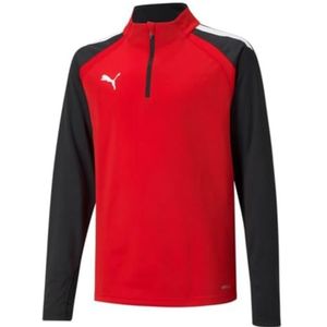 PUMA Heren TeamLiga 1/4 Zip Top, Rood/Zwart, L