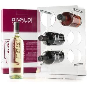 Rivaldi Draagbaar wijnrek 6 liter, acryl, transparant