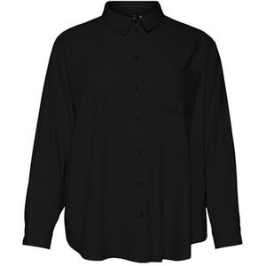 Vero Moda Curve Mymilo Overhemd - Blauw - 55% LENZING™ ECOVERO™ Viscose, 45% Linnen