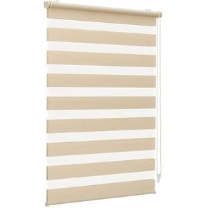 Sekey Dubbel rolgordijn klembevestiging zonder boren voor ramen, dubbel rolgordijn 95 cm breed, duo-rolgordijn, jaloezie, zonwering, 95 x 130 cm, geel