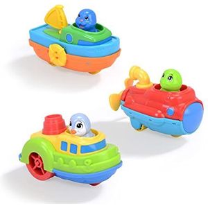 Dickie Toys ABC Ocean Team Waterspeelgoed, een van de drie verschillende speelgoedboten met dierenfiguur, 14 cm, vanaf 12 maanden, drijvend badspeelgoed voor baby's en kinderen vanaf 1 jaar