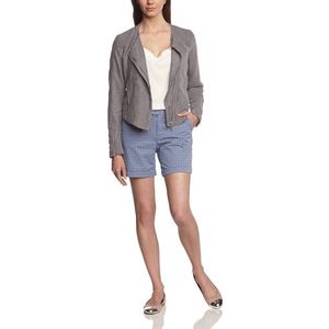 ESPRIT Dames leren jas 044EE1G007 in suède look, grijs (Granit 093), 38