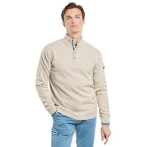 Armor Lux Lambswool Trucker-kraag trui, Sandstone Chiné/Dark Storm, L