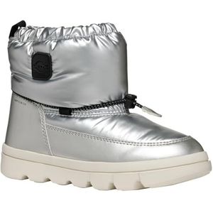 Geox J Willaboom Girl B A, sneeuwlaarzen voor meisjes, Zilver Zwart, 39 EU