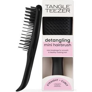 Tangle Teezer Mini The Ultimate Detangler Haarborstel |Gentle op nat haar | Tweelaagse tanden en comfortabel handvat | Ideaal voor kinderen en reizen | Vermindert knopen en breuk | Zwart