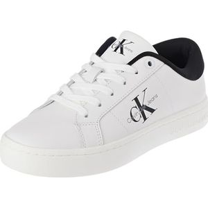 Calvin Klein Jeans Dames klassieke Cupsole LOWLACEUP LTH WN Sneakers, zwart/helder wit, 6.5 UK, Zwart Helder Wit, 39.5 EU