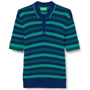 United Colors of Benetton Poloshirt M/M 1298K300N trui, meerkleurig gestreept, groen en blauw 901, L heren, Meerkleurig gestreept groen en blauw 901, L