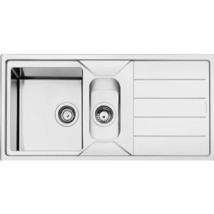 SMEG LDR102-2, Gootsteen MIRA, Stainless steel