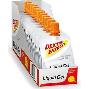 Dextro Energy Liquid Gel - 12x60 ml (12 stuk) - ORANGE EN VITAMINEN - ENERGIE GEL - Alternatief voor energierepen - Met druivensuiker - Ideaal voor onderweg - 100% VEGANISTISCH