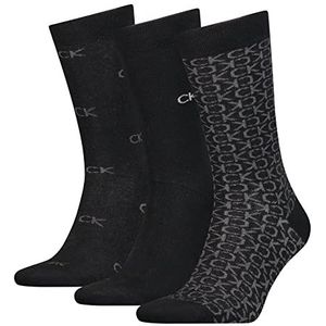 Calvin Klein Herengeschenkdoos, casual sokken, verpakking van 3 stuks, Black Combo., One Size