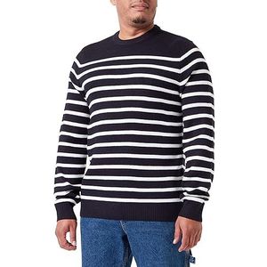 CASUAL FRIDAY Karl Gestreept Crew Neck Knit, 114201/ecru, XXL