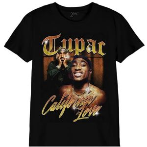 Tupac California Love Unisex T-shirt voor kinderen, referentie: BOTUPACTS009, zwart, maat 10 jaar, Zwart, 10 Jaar