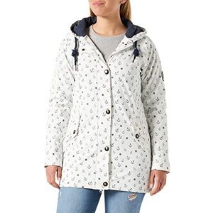 Ankerglut Friesennerz regenjas voor dames, met capuchon, gevoerd, waterdicht, weerbestendig, overgangsjas #ankerglutwolke regenjas, wit, 44