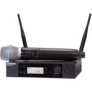 Shure GLXD24R+/B87A Digitaal Draadloos Microfoonsysteem voor Kerk, Karaoke, Zang - 12 uur Batterijduur, 30m Bereik | BETA 587 Handheld Zangmicrofoon, Rack Mount Ontvanger.