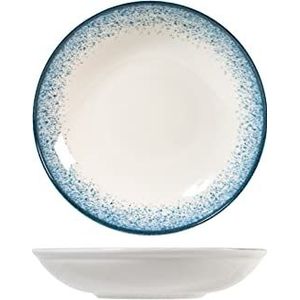 H&H Jupiter Mehrzweckteller aus Porzellan, 25 cm, modernes Design, elegant, zum Servieren von Speisen, Blaufarben