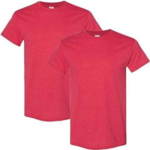 Gildan Heren T-shirt (2 stuks), Heather Red (verpakking van 2), M
