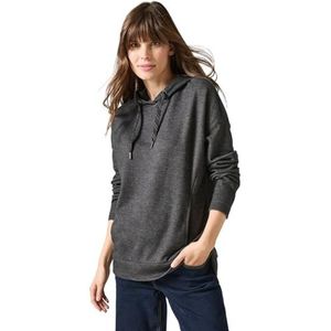 Cecil Sweatshirt voor dames met capuchon, Charcoal Grey Melange, M