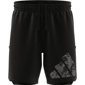 adidas Heren Workout Logo Gebreide Korte Shorts, M 7"" Zwart