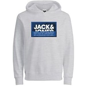 Jack & Jones Jcologan Print Sweat Hood Sn Mni, wit melange., 116