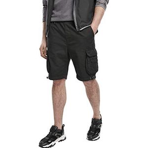 Urban Classics Heren Double Pocket Cargo Shorts, korte herenbroek, verkrijgbaar in vele verschillende kleuren, maten S tot 5XL, zwart, L